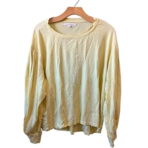 Xirena Yellow Long Sleeve Basic Shirt Top Womens Sz. Medium Puff Sleeve Cotton - Picture 1 of 9