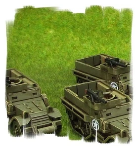 Painted!!! US M3 Halftrack transports (5 vehicles) 15mm WW2 - Flames of War - Picture 1 of 2