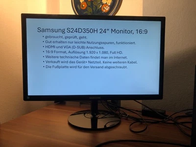 Samsung S24D350H 24 Zoll Monitor, 16:9, Full HD, gebraucht, geprüft, geht. - Bild 1 von 4