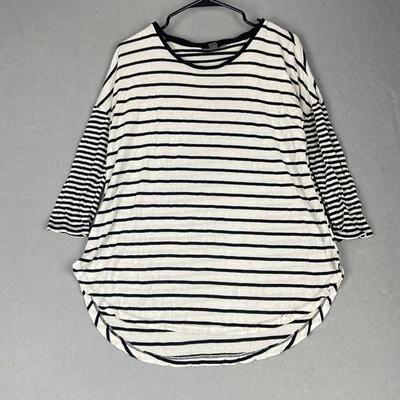 A Pea In The Pod Maternity Top Size Sm Striped 3/4 Sleeves Black White Soft *see - Image 1 of 4