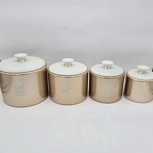 Set Bidoni Alluminio Specchio Vintage Rame Bianco Metà Secolo Oro Rosa - Foto 1 di 24