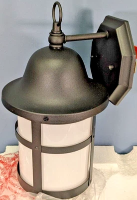 TRANS GLOBE LIGHTING THOMAS 1-LIGHT OUTDOOR BLACK WALL SCONCE LANTERN 12"T 6.7"W - Image 1 of 4