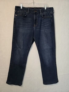 Banana Republic Mens Premium Jeans 36 x 27 Dark Wash Cotton Blend HEMMED - Picture 1 of 8