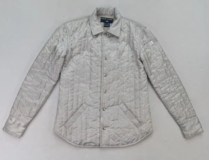 Ralph Lauren Damen Jacke Gr. S silbergrau gesteppt leicht 90er Jahre Y2K MÄNGEL - Bild 1 von 21