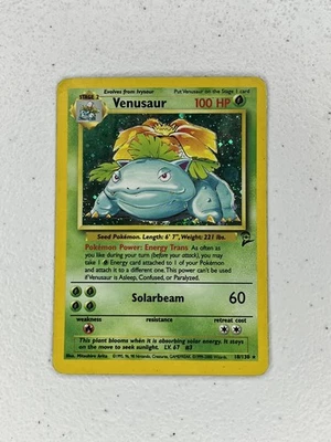 Venusaur 18/130 Base Set 2 Holo Rare WOTC Vintage Pokemon Card MP/HP - Image 1 of 4