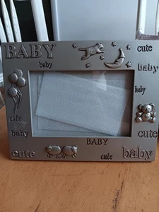 Baby Silver Matte Finish Frame 3.5" X 5.5" - Picture 1 of 8