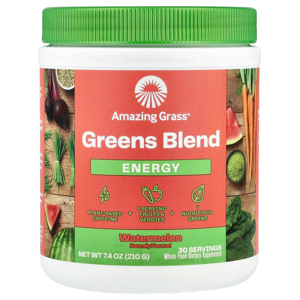 "Amazing Grass Green Superfood Energy Watermelon, 30 Servings, 7.4 Ounces"