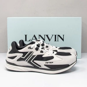 Lanvin Meteor Runner White/Black Calf Leather Shoes, Men’s 43 EU/ 10 US - Picture 1 of 8