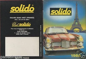 Mini Catalogue Solido 1988 Prestige Age Gold Hi Fi Military Fireman Chopper Chop - Picture 1 of 1