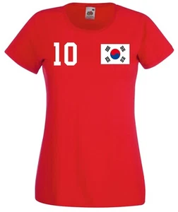 Youth Designz Süd Korea Damen T-Shirt mit WUNSCHNAME + NUMMER Trikot WM Fun - Picture 1 of 6