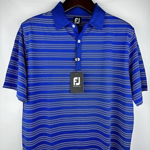 Camisa polo FootJoy FJ para hombre - Golf - Manga corta - Azul con rayas - L - Imagen 1 de 17
