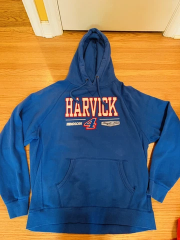 Blue 84 NASCAR Kevin Harvick #4 Blue Hoodie Drawstring Sweatshirt Men’s Size XL Cover