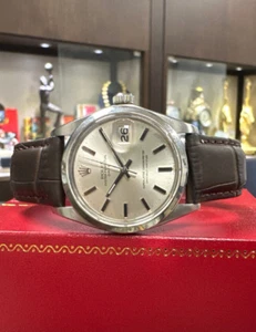 Mens 34mm Vintage Classic ROLEX Oyster Perpetual Date Watch Stainless Steel - Picture 1 of 3