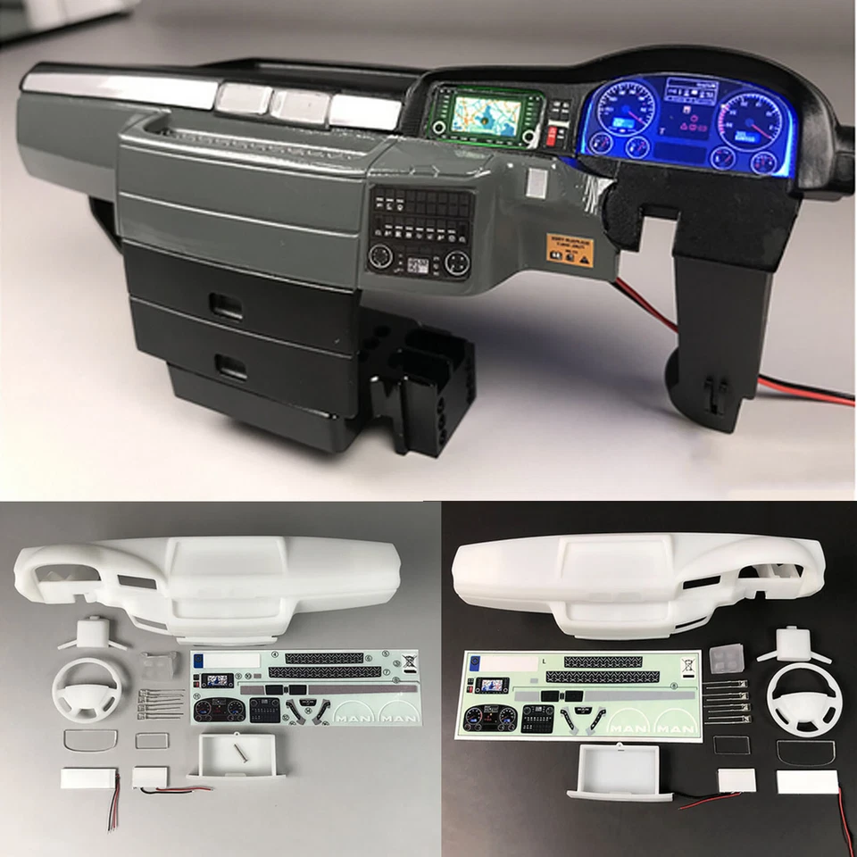 Für Tamiya 1/14 MAN TGX 56325 RC Tractor Truck LED Interne Center Cab Kabine Kit - Bild 1 von 4