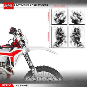 Personalized Fork Sticker Vinyl Graphic Decal for Dirt Bikes 125-501 CC, Dragon - Picture 1 of 7