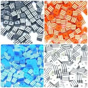Cuentas de resina a rayas cubo de 8 mm 100 un. para hacer joyas hágalo usted mismo - Imagen 1 de 14