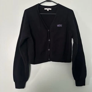 Vans Relaxed Boxy Black Cardigan Pullover Size Medium - Bild 1 von 10