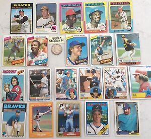 Twenty Card Topps Baseball Lot - 1970s-80s - HOFers: Brock, Yount, Perry, Ryan