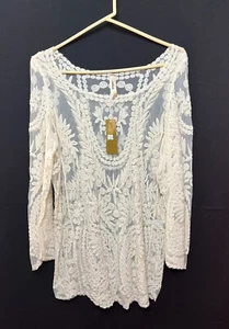 LARA Creamy Sheer LACE Over BLOUSE - EXCEPTIONAL - Picture 1 of 7