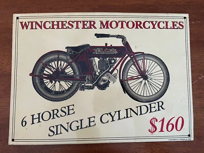 Vintage Winchester Motorcycles Metal Advertising AAA Sign Co. Coitsville, Ohio - Image 1 of 4