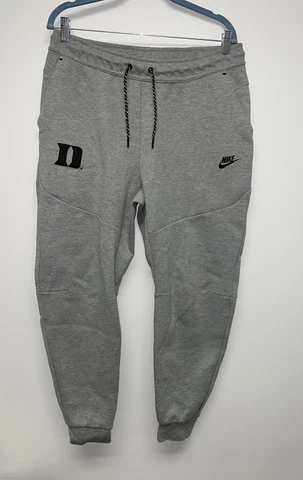 Nike Duke Blue Devils Team Issued Tech Fleece Joggers Pants Large Used Grey Cover