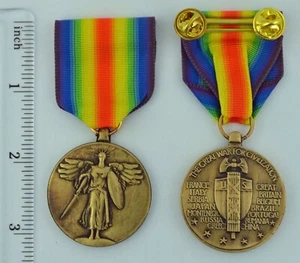 Medalla de la Victoria de la Primera Guerra Mundial de Estados Unidos - Tamaño completo Primera Guerra Mundial - Vanguardia con barra de soporte - - Imagen 1 de 1