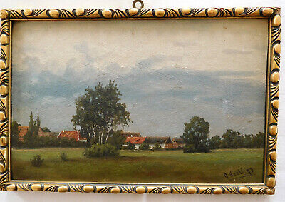 Oskar Kroll, Öl Auf Karton, Oliva Bei Danzig Gdansk Gemalt  1873, Antiker Rahmen • 160€