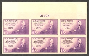 =WOW= #754 PLATTE 6ER BLOCK, IMPERF, WHISTLERS MOTHER FARLEY, POSTFRISCH/NGAI, kostenloser Versand - Bild 1 von 2