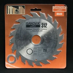 Sandvik 8503 180mm X 30mm (20mm) 20T Tct-Kreissäge-Klinge für Holz, Platte, PVC - Picture 1 of 1