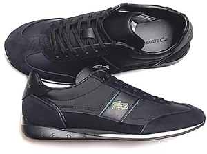 New Lacoste Men's Shoes Angular 222 2 Black Textile Leather Casual Sneakers - Picture 1 of 3