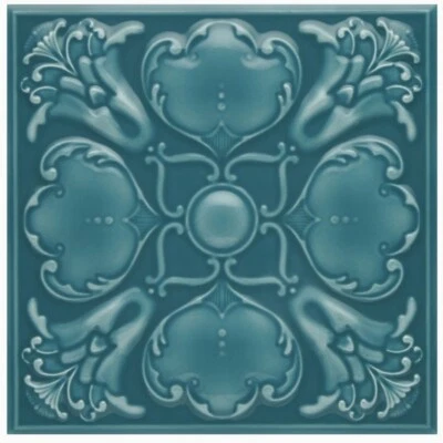 Minton Hollins Roker Sea Ocean Teal Decor 15cmx15cm Gloss Tile - Image 1 of 4