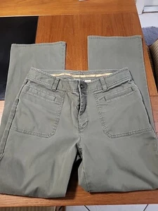 Women's Three Forks Ranch Sz 12 Greenish Gray Straight Leg Pants Flap Pockets - Picture 1 of 6