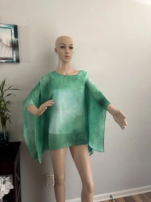 Poncho Milano para mujer Top verde talla pequeña  Foto 1 de 4