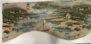 Cefadera tapiz faro cenefa costera velero cenefa playa - Imagen 1 de 8