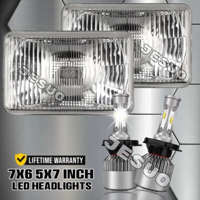 For Chrysler Cordoba 1980-83 Pair 7x6" Square LED Headlights Hi/Lo Beam DRL Lamp Foto 1 de 4