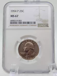 1994-P Stempelglanz Washington Quarter NGC MS 67 (BT669) - Bild 1 von 5