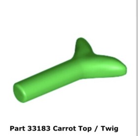 Lego 4x 33172 Bright Green Carrot Top / Twig 10236 Ewok Village