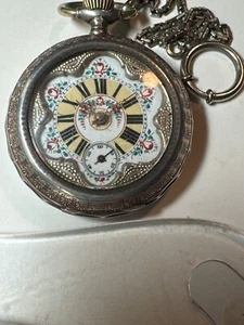 Pocket Watch Men's Antique Silver Watch Rare For Parts Or Repair - Picture 1 of 13