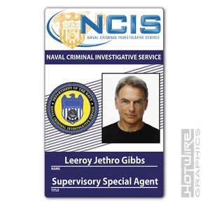 Plastic ID Card (TV & FILM Prop) - Agent Leeroy Jethro Gibbs NCIS Fancy Dress - Imagen 1 de 2