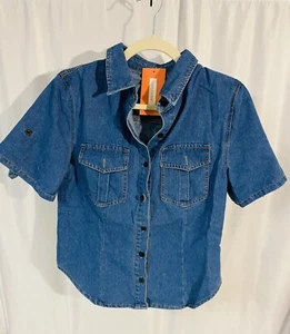 womens blue jean denim shirt - Picture 1 of 3