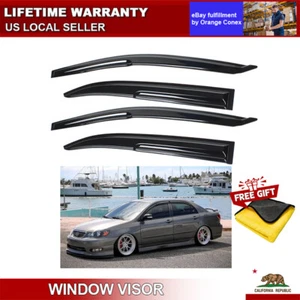 Fit For 03-08 Toyota Corolla Sedan Mugen Style Window Visors Rain Sun Guard Vent - Picture 1 of 17