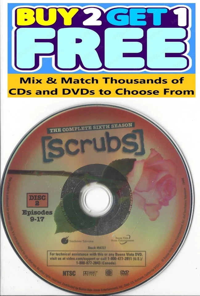 Scrubs (DVD) Sixth Season 6 Disc 2 Replacement Disc Original U.S. Issue! Foto 1 de 1