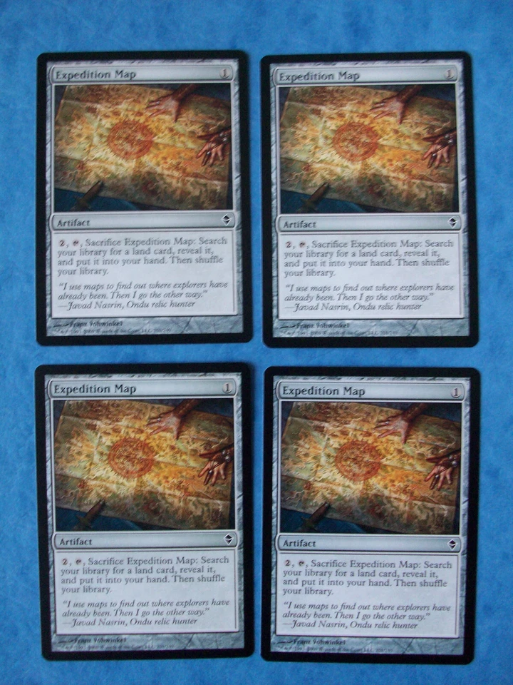 MTG Magic the Gathering EXPEDITION MAP ZENDIKAR NM X4 (b)  ACTUAL PICTURES - Image 1 of 2
