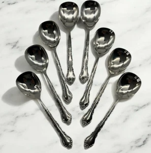 International Stainless Deluxe Gigi Sugar Spoons 6" Vintage Flatware Lot of 8 - Picture 1 of 12