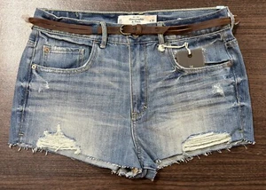 NWT VTG Y2K Abercrombie & Fitch Women’s SZ 10 High Rise Jean Shorts 30 Waist HTF - Picture 1 of 8