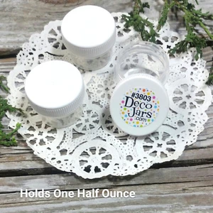 20 Empty Plastic Makeup Jars White Screw On Lids Caps DecoJars Half Ounce - Picture 1 of 7