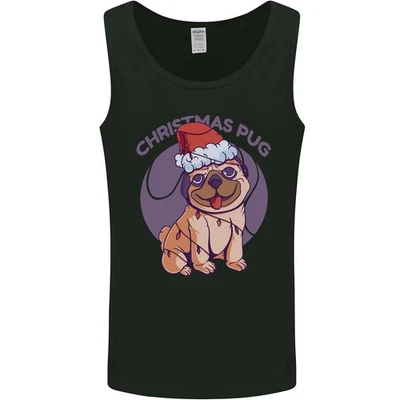 Christmas Pug Dog Xmas Mens Vest Tank Top - Image 1 of 4
