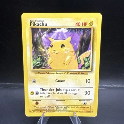 Pikachu (Yellow Cheeks) - 58/102 - Pokemon Base Set WOTC MP - Image 1 of 2