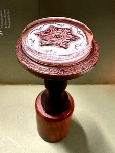 1 Cortina antigua victoriana de vidrio y madera con sulfuro de estrella roja de 1800 - Imagen 1 de 9