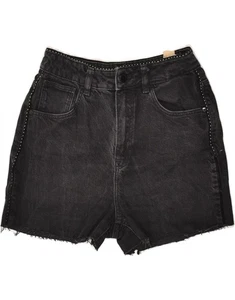 MASSIMO DUTTI Womens Denim Shorts W26 Small Black Cotton AZ89 - Picture 1 of 3